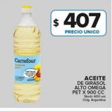 Oferta de Aceite de girasol alto omega x 900c por $407 en Carrefour Maxi