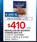 Oferta de Medallon de Salmon Congelado  por $410 en Carrefour Maxi