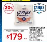 Oferta de Hamburguesa Congelada  por $179 en Carrefour Maxi