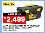 Oferta de Caja de herramientas Stanley 19" por $2499 en Changomas
