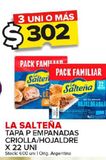 Oferta de Tapa p/empanada criolla LA SALTEÑA x 22uni  por $302 en Carrefour Maxi