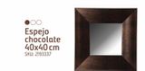 Oferta de Espejo decorativo Chocolate 40 x 40 cm en Sodimac