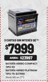 Oferta de BATERÍA HERBO COMPACT TIPO 55 por $23997 en Changomas