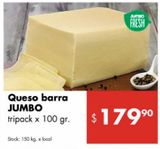 Oferta de Queso barra Jumbo tripack 100g por $179,9 en Disco