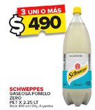 Oferta de Gaseosa Schweppes pomelo zero x 2,25L por $490 en Carrefour Maxi