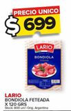 Oferta de Bondiola feteada Lario x 120g por $699 en Carrefour Maxi