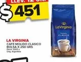 Oferta de Café molido La Virginia x 250g por $451 en Carrefour Maxi