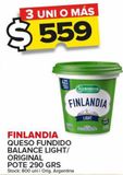 Oferta de Queso fundido Finlandia light balance/ original x 290g por $559 en Carrefour Maxi
