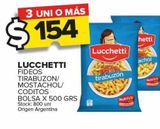 Oferta de Lucchetti fideos tirabuzón/ mostachol/ coditos x 500g por $154 en Carrefour Maxi