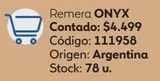 Oferta de Remera Onyx por $4499 en Coppel