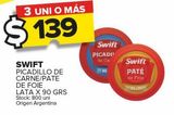 Oferta de Picadito de carne / pate de foie 90g Swift por $139 en Carrefour Maxi