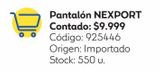 Oferta de Pantalón Nexport por $9999 en Coppel