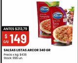 Oferta de SALSAS LISTAS ARCOR 340 GR por $149 en HiperChangomas