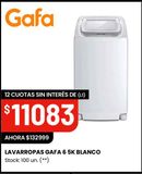 Oferta de LAVARROPAS GAFA 6 5K BLANCO por $132999 en Changomas