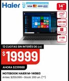 Oferta de NOTEBOOK HAIER M-140BI3 por $239988 en Changomas