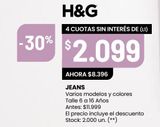 Oferta de Jeans H&G por $2099 en Changomas