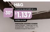 Oferta de Pantalón jogging hombre H&G por $1137 en Changomas