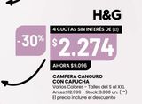 Oferta de Campera canguro con capucha H&G por $2274 en HiperChangomas