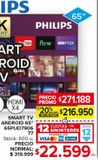 Oferta de Smart tv Philips Android 65"  por $216950 en Carrefour Maxi
