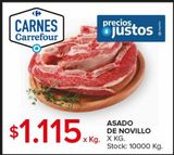 Oferta de Asado de novillo x kg por $1115 en Carrefour Maxi