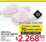 Oferta de Pantufla peluche abierta Tex por $3490 en Carrefour Maxi