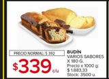Oferta de Budín varios sabores x 180g por $339 en Carrefour Maxi