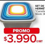 Oferta de Set de herméticos Carrefour por $3990 en Carrefour Maxi