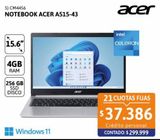 Oferta de Notebook Acer A515-43-R26E 4GB 256SSD por $299999 en Cetrogar