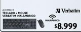 Oferta de Teclado + Mouse Verbatim Inalámbrico por $8999 en Cetrogar