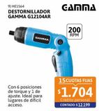 Oferta de Destornillador Gamma 3.6V G12104AR por $12199 en Cetrogar