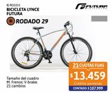Oferta de Bicicleta MTB R29'' Lynce Futura por $107999 en Cetrogar