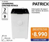 Oferta de Lavarropas semiautomático LTPK79SB 7kg Patrick por $74499 en Cetrogar