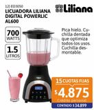 Oferta de Licuadora Liliana Digital Powerlic AL600 700w por $34899 en Cetrogar