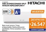 Oferta de Aire acondicionado Split Hitachi FC HSPE3200FCINV-F 3200W por $219999 en Cetrogar