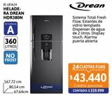 Oferta de Heladera con freezer Drean No Frost HDR380N12N 360 lt negro inox por $359999 en Cetrogar