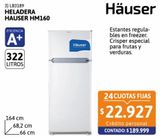Oferta de Heladera Con Freezer Hauser 326lt HM160 Blanca HCA1 por $189999 en Cetrogar