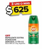Oferta de Repelente Off x 170cc por $625 en Carrefour Maxi
