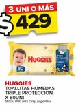 Oferta de Toallitas húmedas Huggies x 80un por $429 en Carrefour Maxi