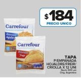 Oferta de Tapa p/empanada hojaldre/freir/criolla x 12uni por $184 en Carrefour Maxi