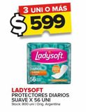 Oferta de Protectores femeninos Ladysoft x 56un por $599 en Carrefour Maxi
