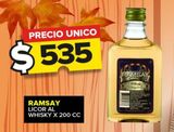 Oferta de Licor al whisky Ramsay x 200cc por $535 en Carrefour Maxi