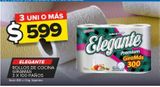 Oferta de Rollo de cocina Elegante 3 x 100 paños por $599 en Carrefour Maxi