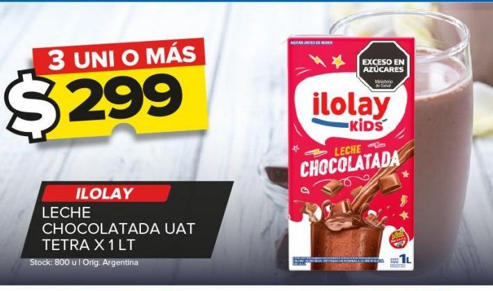 Oferta de Leche chocolatada Ilolay x 1L por $299