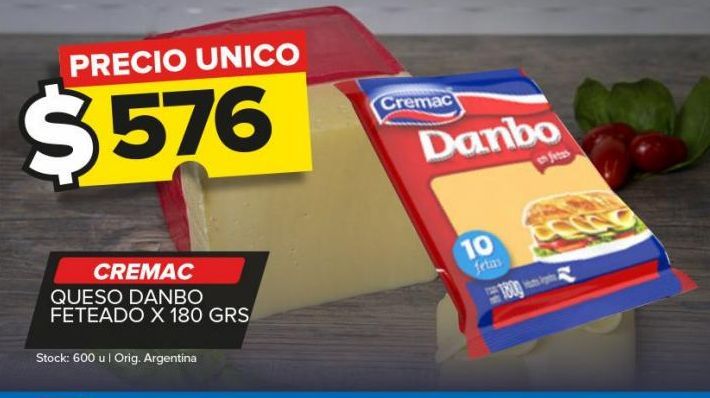 Oferta de Queso Dambo Cremac feteado 180g por $576