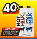Oferta de Not Milk original/liviana/chocolate/sin azucares x 1L en Carrefour Maxi