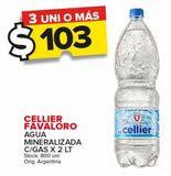 Oferta de Agua Cellier Favaloro c/ gas x 2L por $103 en Carrefour Maxi