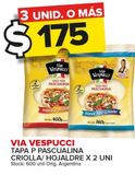 Oferta de Tapa p/pascualina Vía Vespucci criolla/hojaldre x 2uni por $175 en Carrefour Maxi
