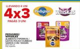 Oferta de Alimento para perros/gatos Pedigree/whiskas pouch húmedo varios x 85/100g en Carrefour Maxi