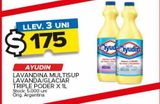 Oferta de Lavandina Ayudin multisuperficies lavanda/ glaciar/ triple poder 1L por $175 en Carrefour Maxi