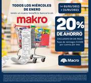 Oferta de Makro | Los miércoles 20% de ahorro  | 12/1/2023 - 31/1/2023